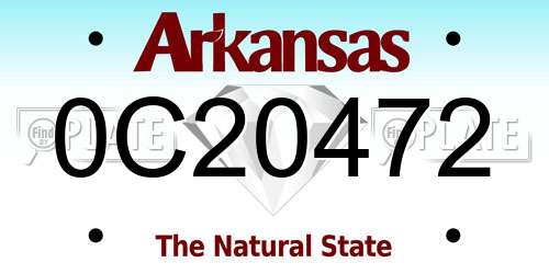 0C20472 Arkansas License Plate
