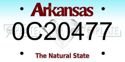 0C20477 Arkansas License Plate