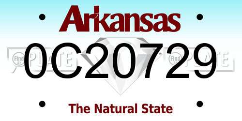 0C20729 Arkansas License Plate