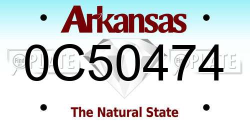 0C50474 Arkansas License Plate