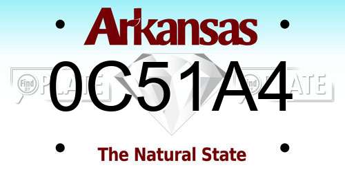 0C51A4 Arkansas License Plate