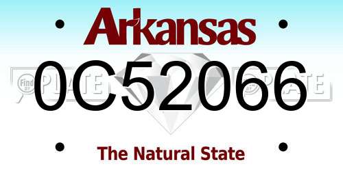 0C52066 Arkansas License Plate