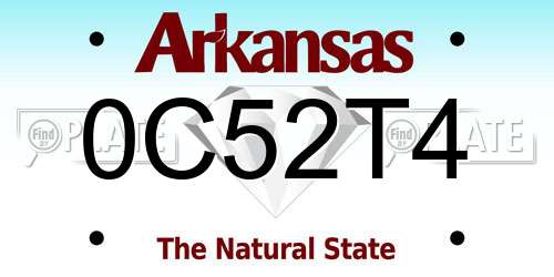 0C52T4 Arkansas License Plate