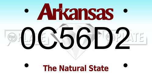0C56D2 Arkansas License Plate