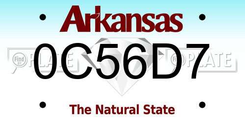 0C56D7 Arkansas License Plate
