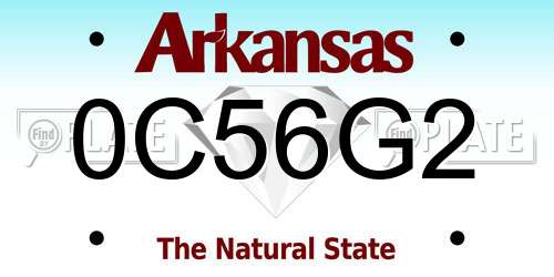 0C56G2 Arkansas License Plate