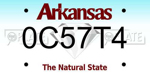 0C57T4 Arkansas License Plate