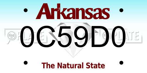 0C59D0 Arkansas License Plate