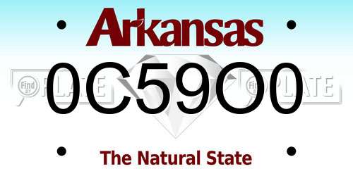 0C59O0 Arkansas License Plate