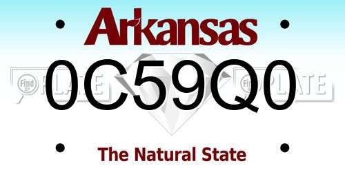 0C59Q0 Arkansas License Plate