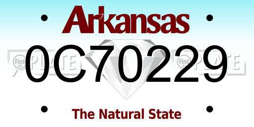 0C70229 Arkansas License Plate