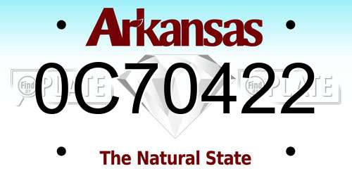 0C70422 Arkansas License Plate