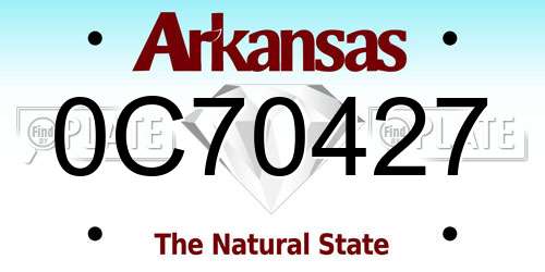 0C70427 Arkansas License Plate