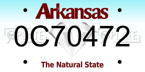 0C70472 Arkansas License Plate