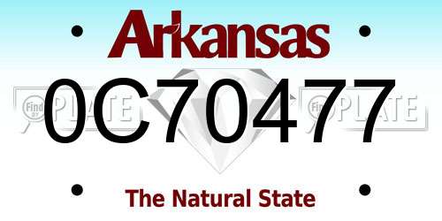0C70477 Arkansas License Plate