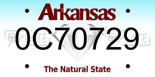 0C70729 Arkansas License Plate