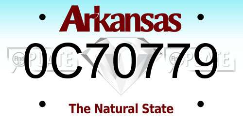0C70779 Arkansas License Plate
