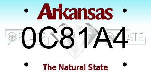 0C81A4 Arkansas License Plate
