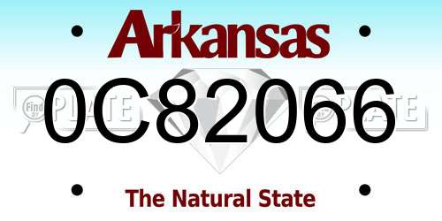 0C82066 Arkansas License Plate