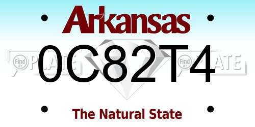 0C82T4 Arkansas License Plate