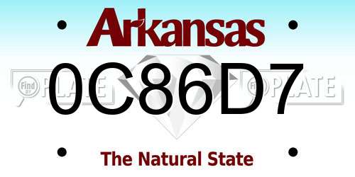 0C86D7 Arkansas License Plate