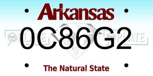 0C86G2 Arkansas License Plate