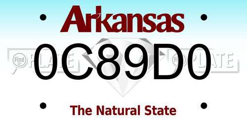 0C89D0 Arkansas License Plate