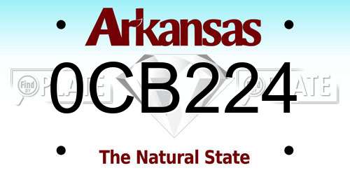 0CB224 Arkansas License Plate
