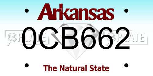 0CB662 Arkansas License Plate