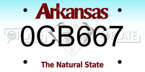 0CB667 Arkansas License Plate