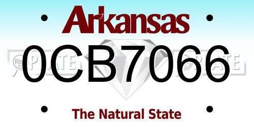 0CB7066 Arkansas License Plate