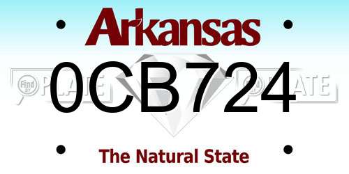 0CB724 Arkansas License Plate