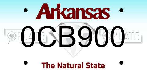 0CB900 Arkansas License Plate