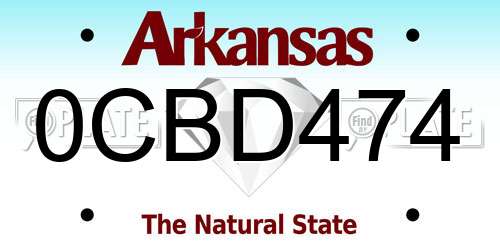 0CBD474 Arkansas License Plate