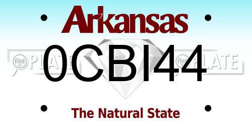 0CBI44 Arkansas License Plate