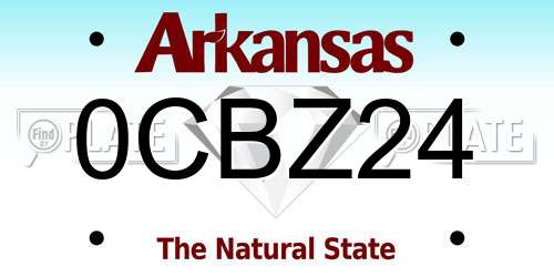 0CBZ24 Arkansas License Plate