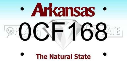 0CF168 Arkansas License Plate