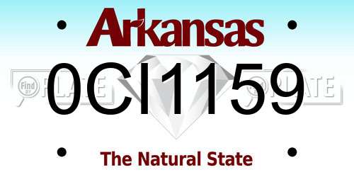 0CI1159 Arkansas License Plate
