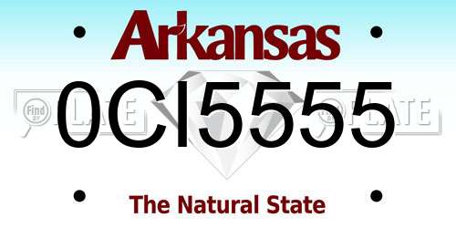 0CI5555 Arkansas License Plate