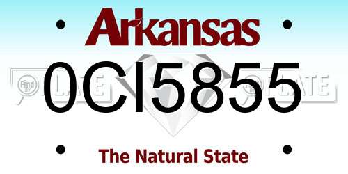 0CI5855 Arkansas License Plate