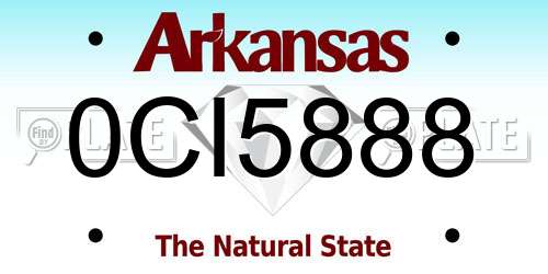 0CI5888 Arkansas License Plate