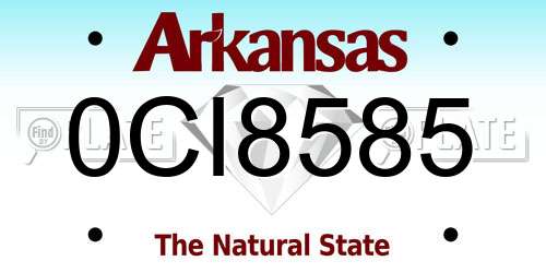 0CI8585 Arkansas License Plate