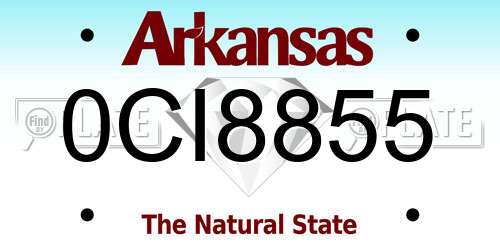 0CI8855 Arkansas License Plate