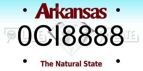 0CI8888 Arkansas License Plate