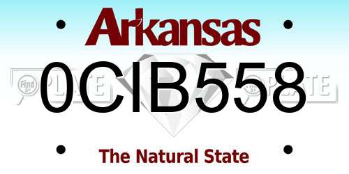 0CIB558 Arkansas License Plate