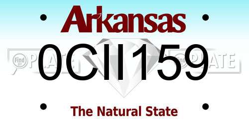 0CII159 Arkansas License Plate