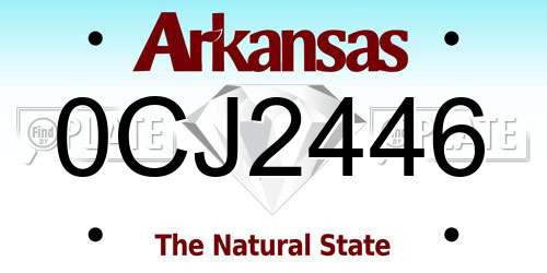 0CJ2446 Arkansas License Plate