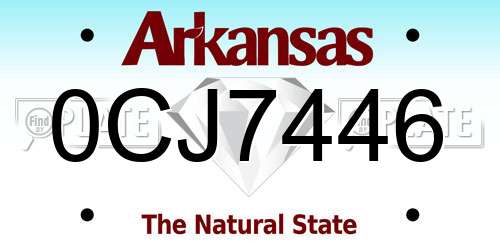0CJ7446 Arkansas License Plate