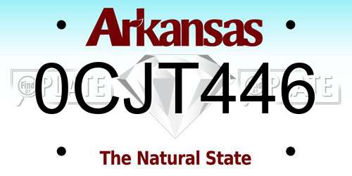 0CJT446 Arkansas License Plate