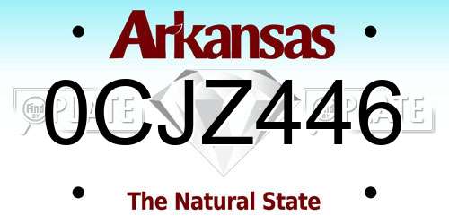 0CJZ446 Arkansas License Plate